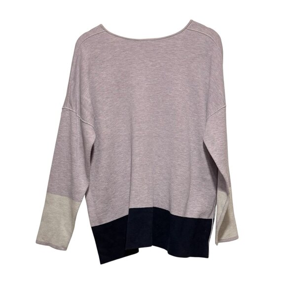 J Jill Sweater Purple Reversible Minimalist Coastal Pastel Colorblock Womens XL - Picture 6 of 10